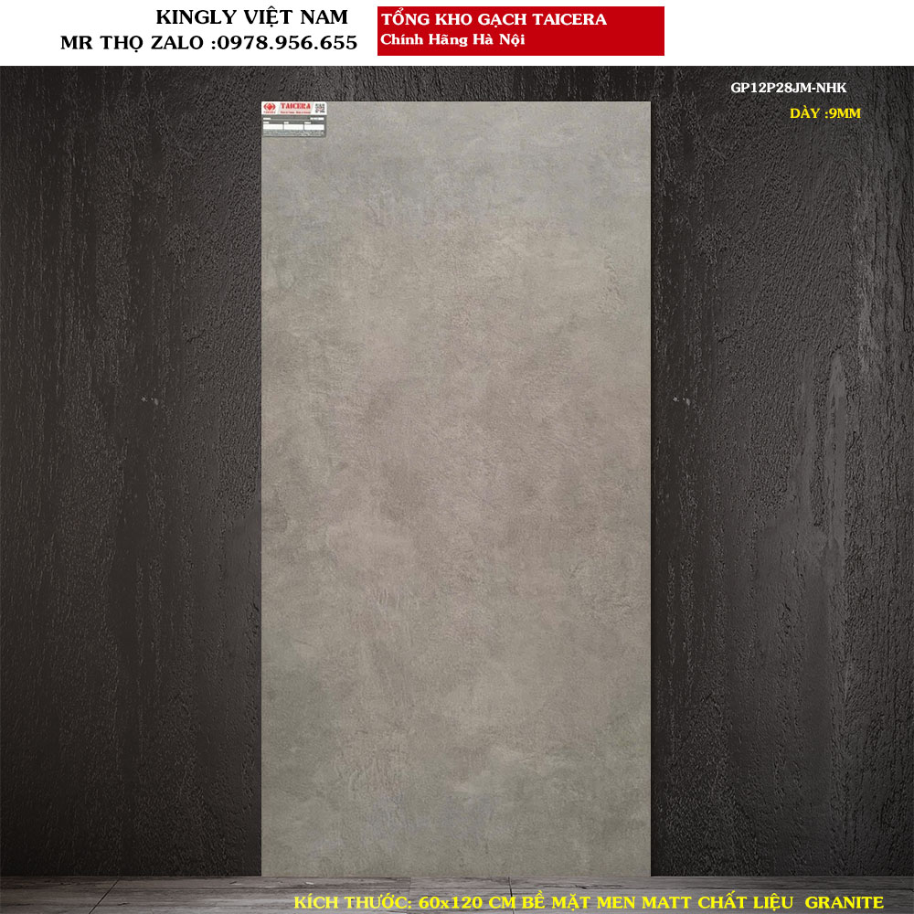 Gạch lát nền giả xi măng 60x120 cm Taicera GP12P28JM Loại 1